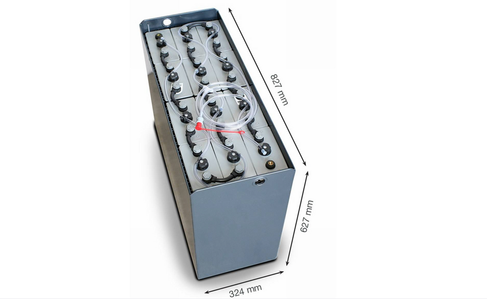 24V Gabelstaplerbatterie 5 PzS 625 Ah DIN A (827 * 324 * 627mm L/B/H) Trog 57014028 inkl. Aquamatik